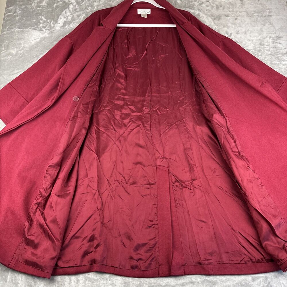 Spiegel Long Belted Trench Coat Women's‎ 20W Red Kimono Sleeve Lined (1148) - Picture 8 of 16